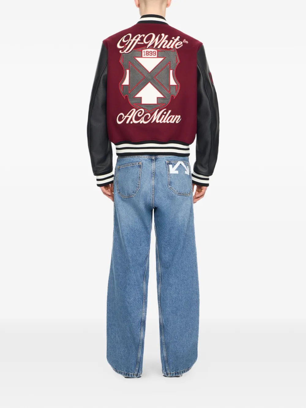 Off-White x AC Milan bomberjack met patch Rood