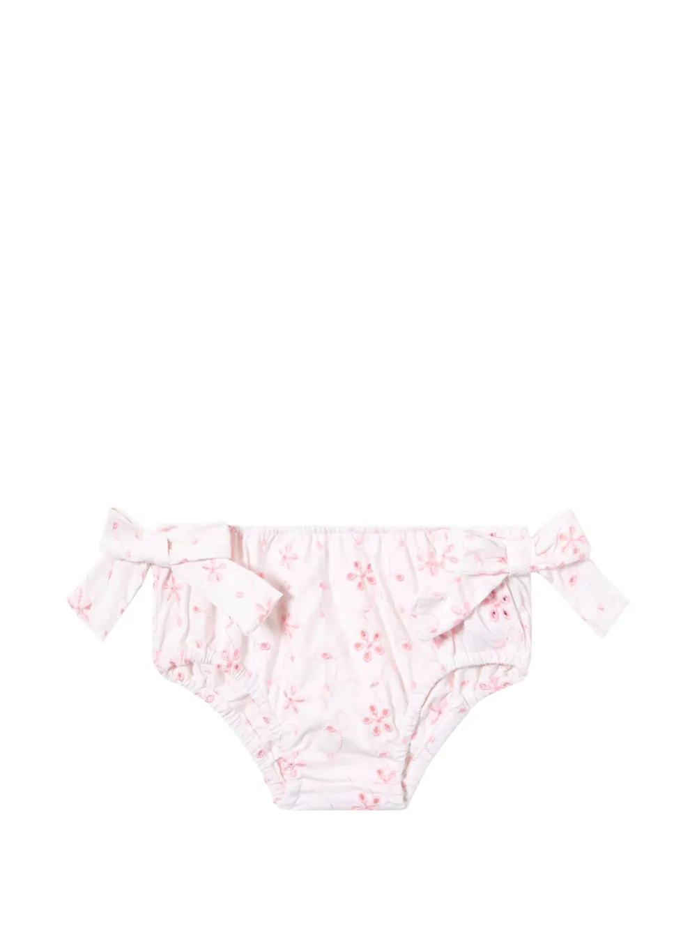 MC2 Saint Barth Kids Rainbow broderie-anglaise floral-print swim bloomer - Bianco