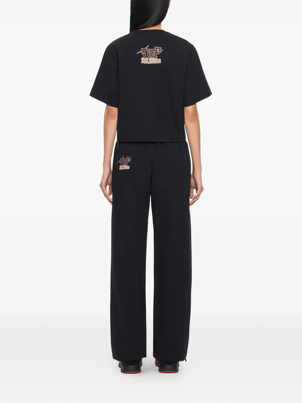 Off-White x AC Milan T-shirt met logoprint Zwart