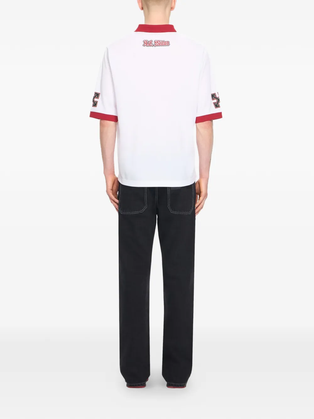 Off-White x AC Milan T-shirt met polokraag Wit