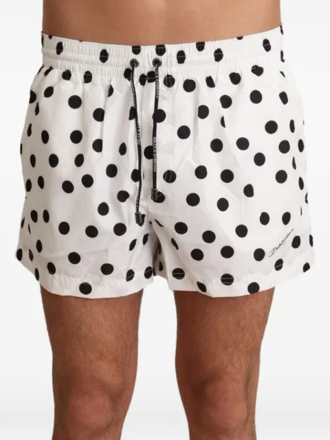 Dolce & Gabbana polka-dot drawstring swim shorts