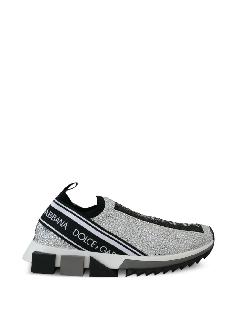 Dolce & Gabbana Portofino crystal-embellished sneakers Zilver