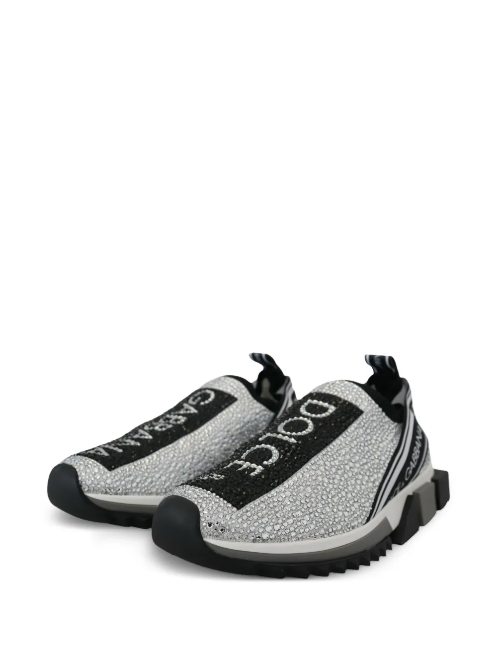 Dolce & Gabbana Portofino crystal-embellished sneakers Zilver