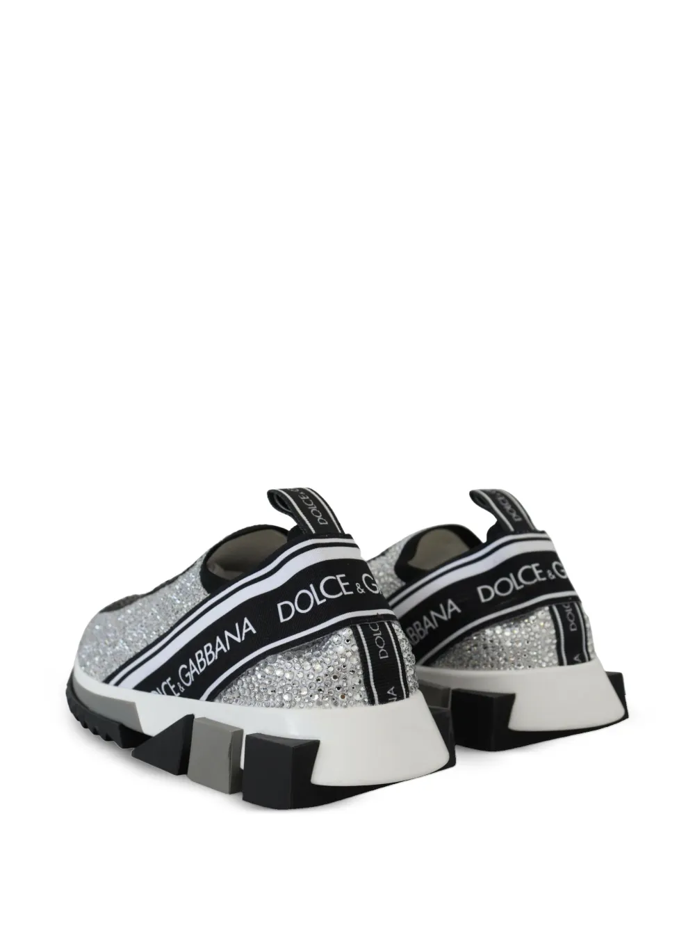 Dolce & Gabbana Portofino crystal-embellished sneakers Zilver