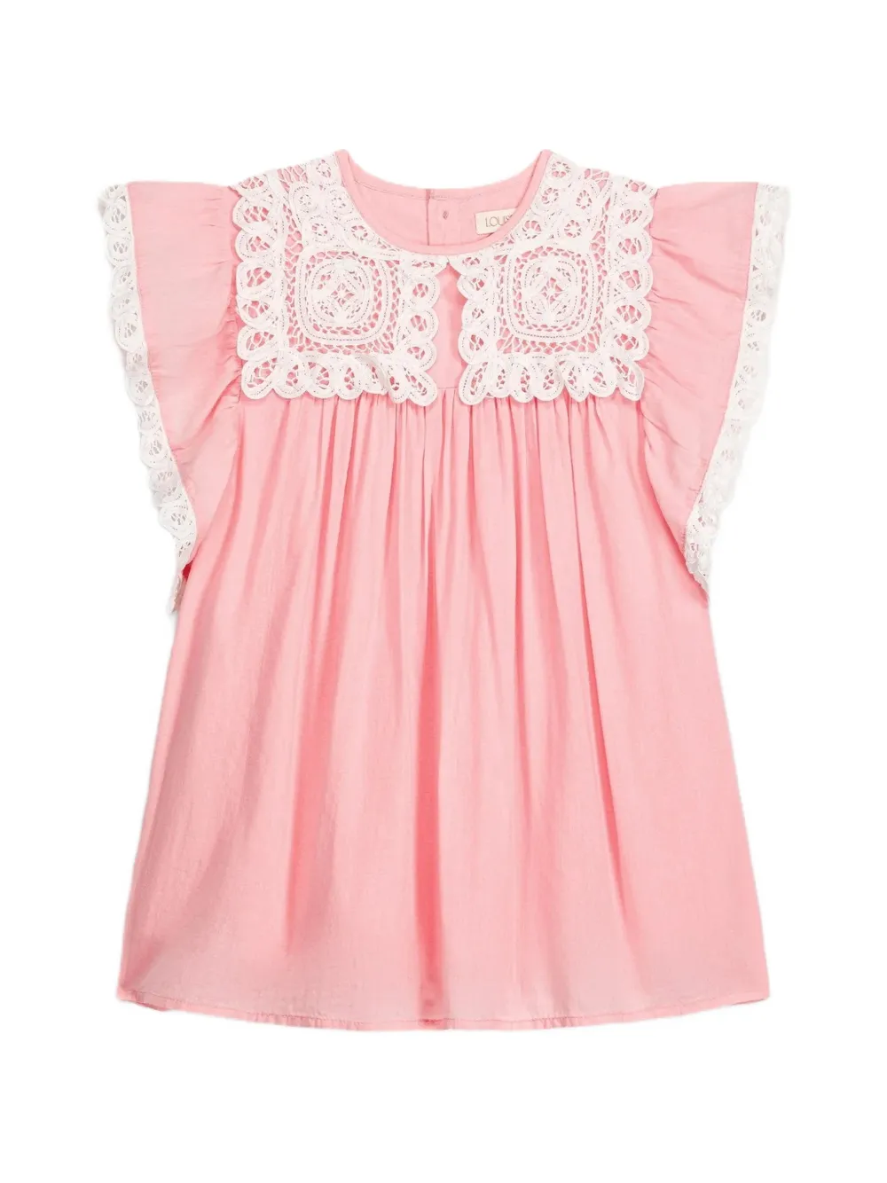 LOUISE MISHA KIDS lace-insert ruffled dress - Rosa