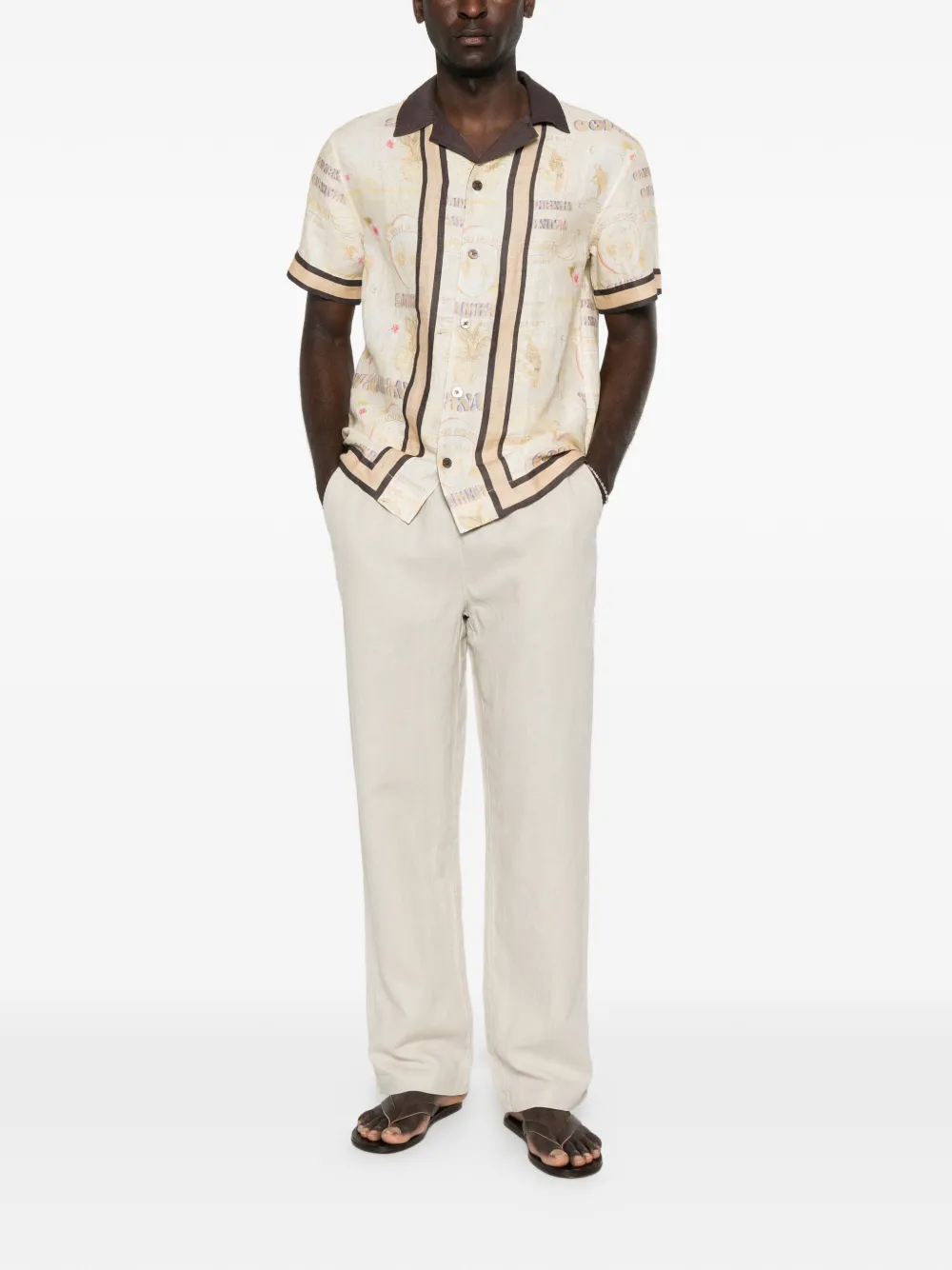 Les Deux Broek met elastische taille Beige