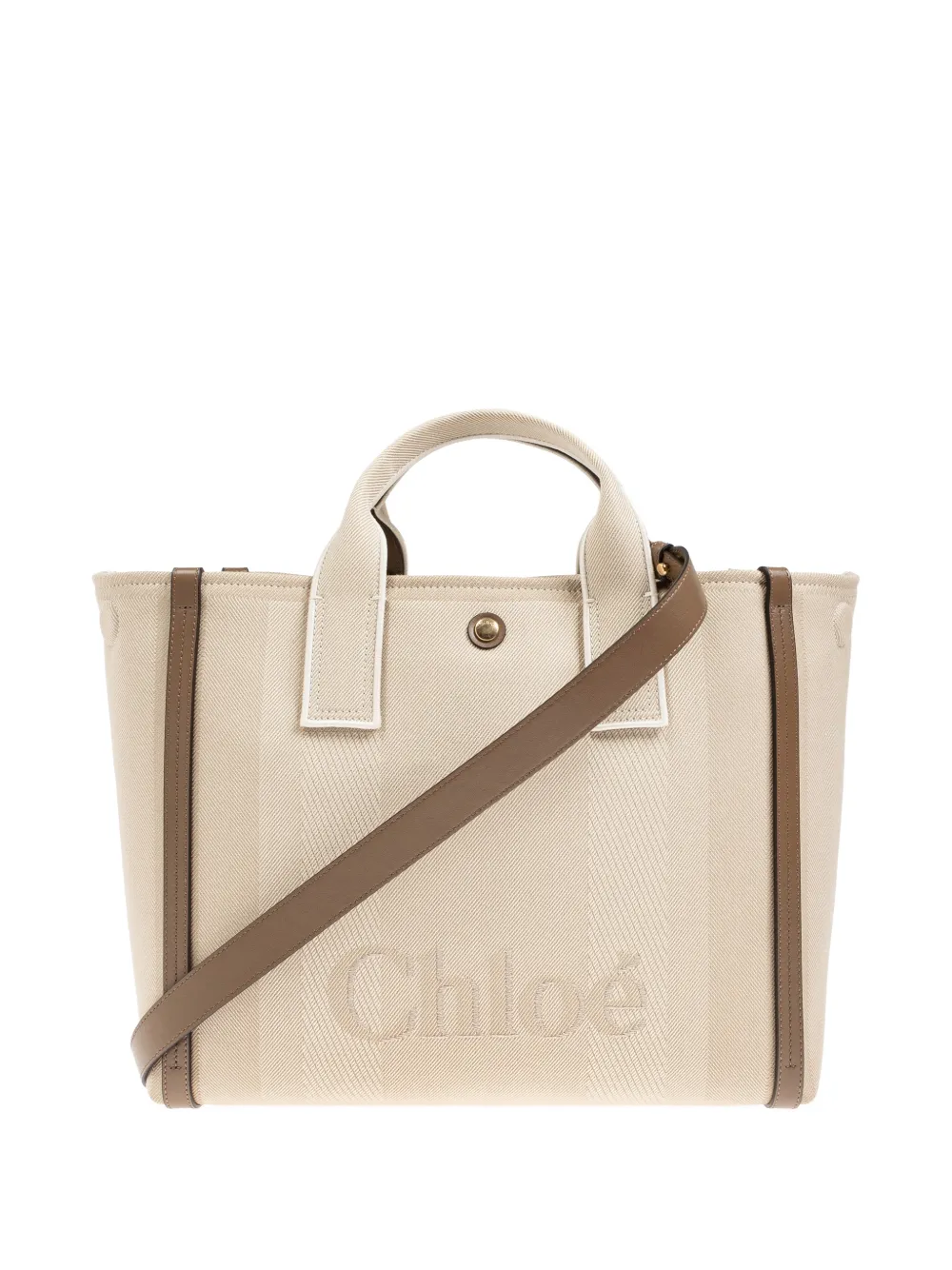 Chloé Carry logo-embroidered tote bag - Toni neutri