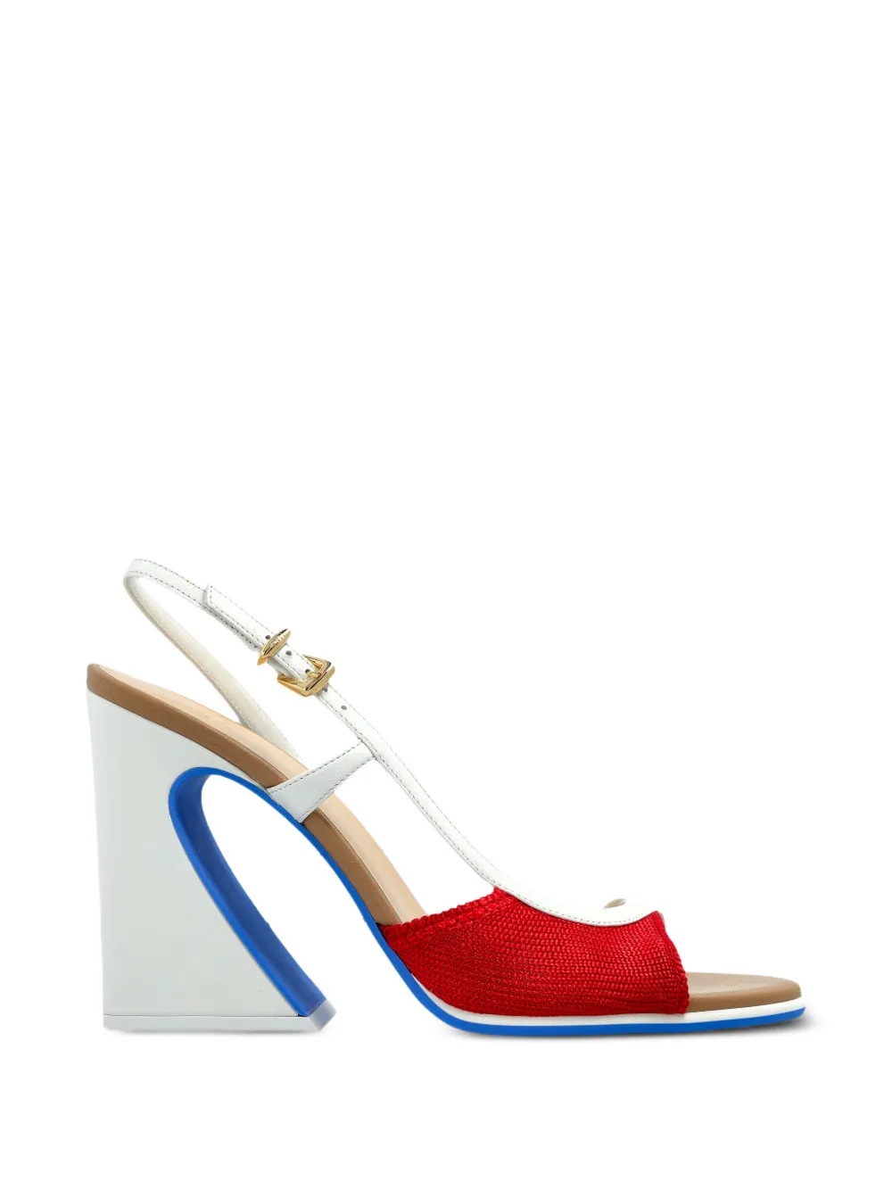 FENDI 95 mm Arco slingback sandalen met bewerkte hak Wit
