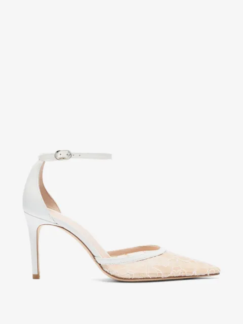 Stuart Weitzman Stuart Power Strap 85 lace-mesh pumps