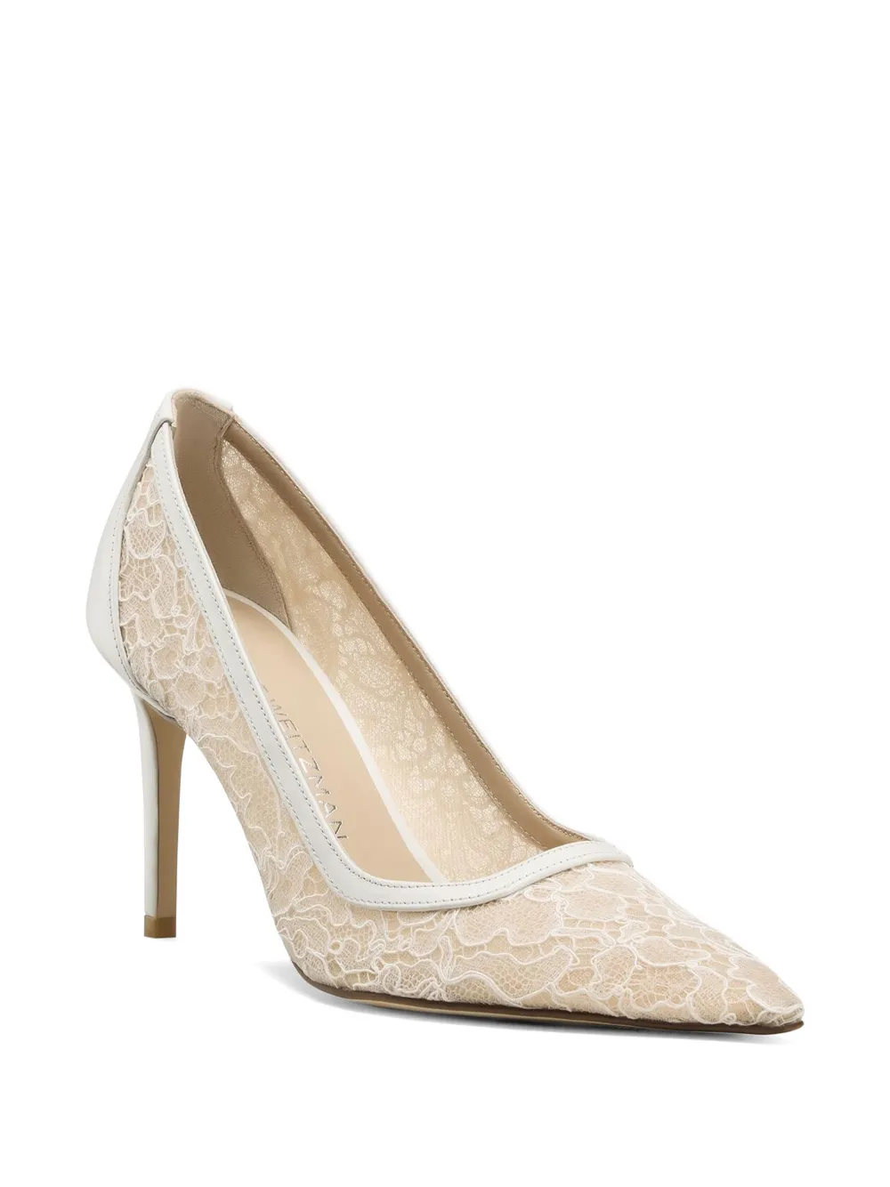 Stuart Weitzman Stuart Power floral-lace pumps Beige