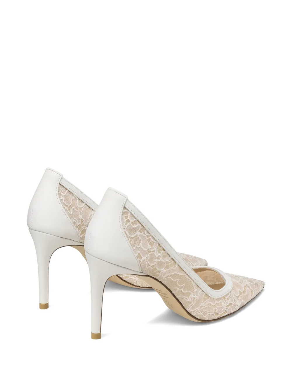 Stuart Weitzman Stuart Power floral-lace pumps Beige