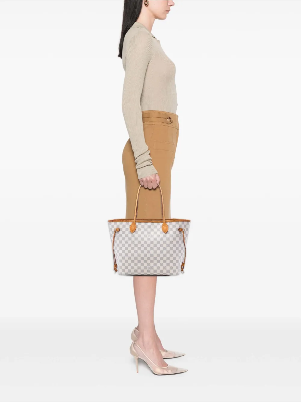 Louis Vuitton Pre-Owned 2014 Damier Azur Neverfull MM Tote Bag - Weiß