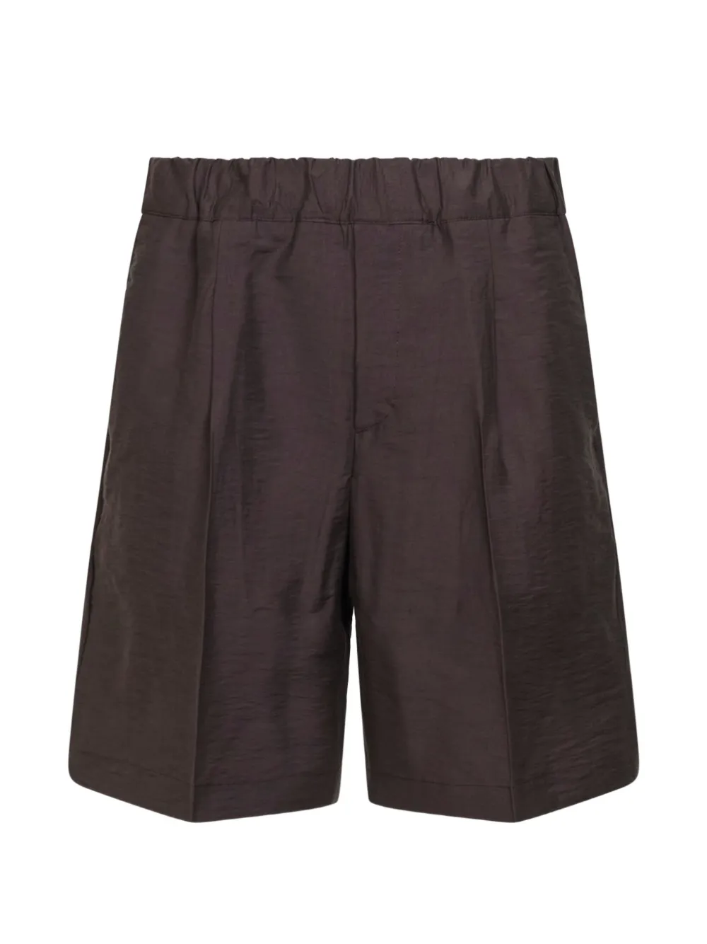 Costumein pleated virgin wool shorts - Marrone
