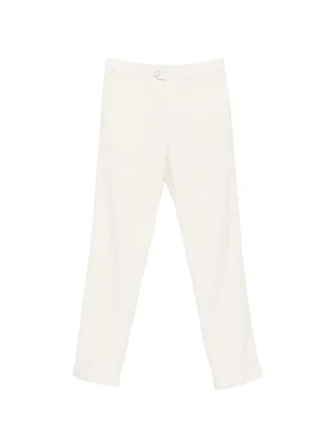 Kiton logo-patch straight-leg trousers