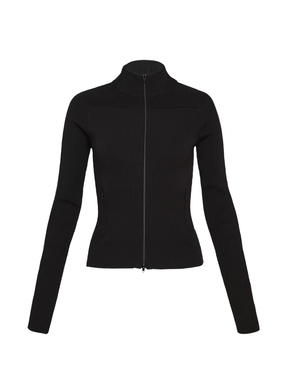 Alexander Wang ribbed-knit zip-up sweater - Black