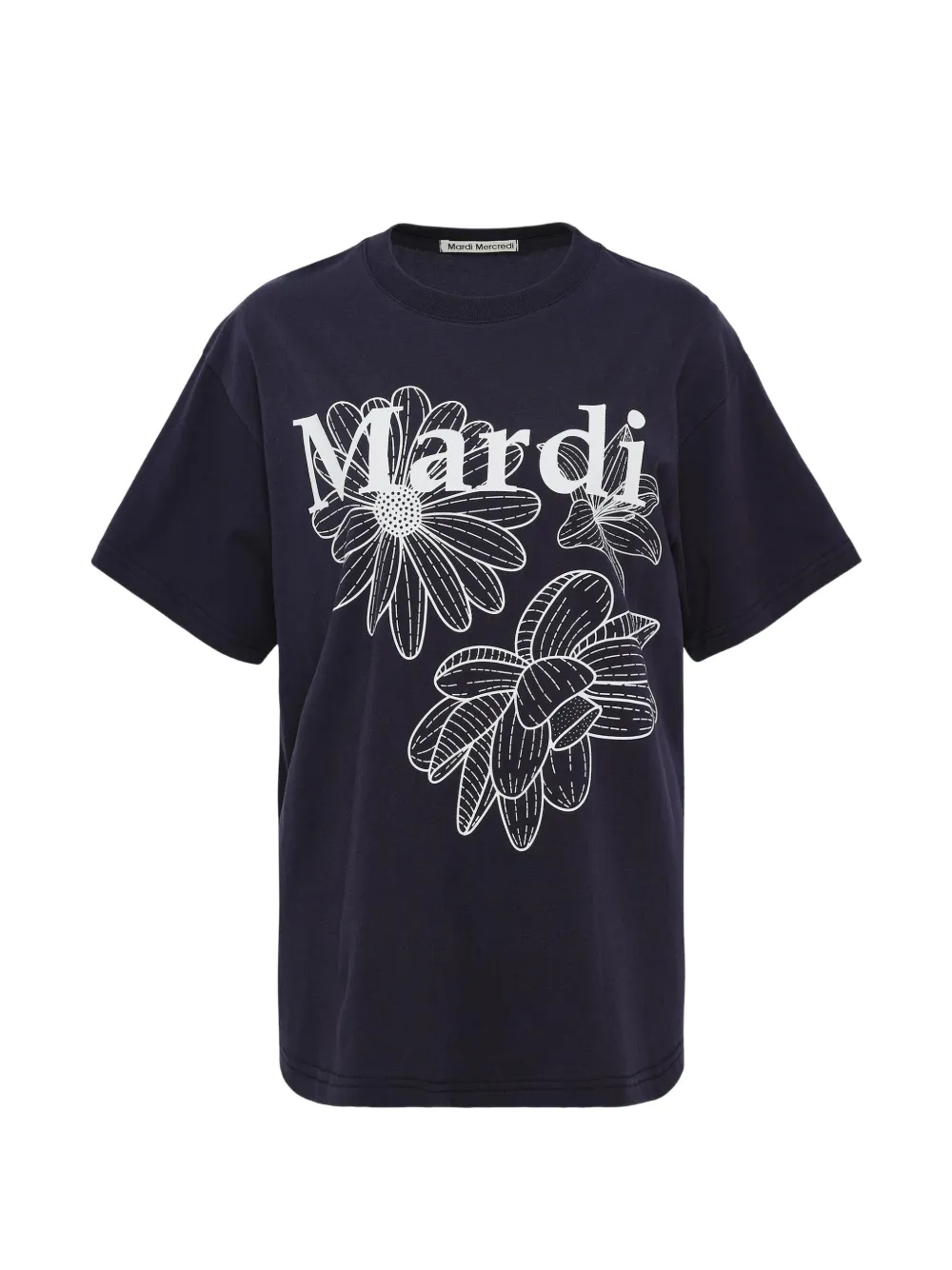 Mardi Mercredi Flower-print T-shirt In Blue