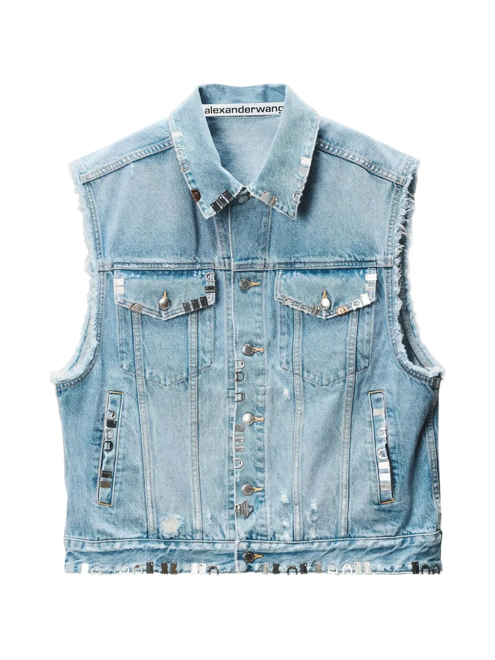 Alexander Wang Canotta oversize con effetto vissuto - Blu