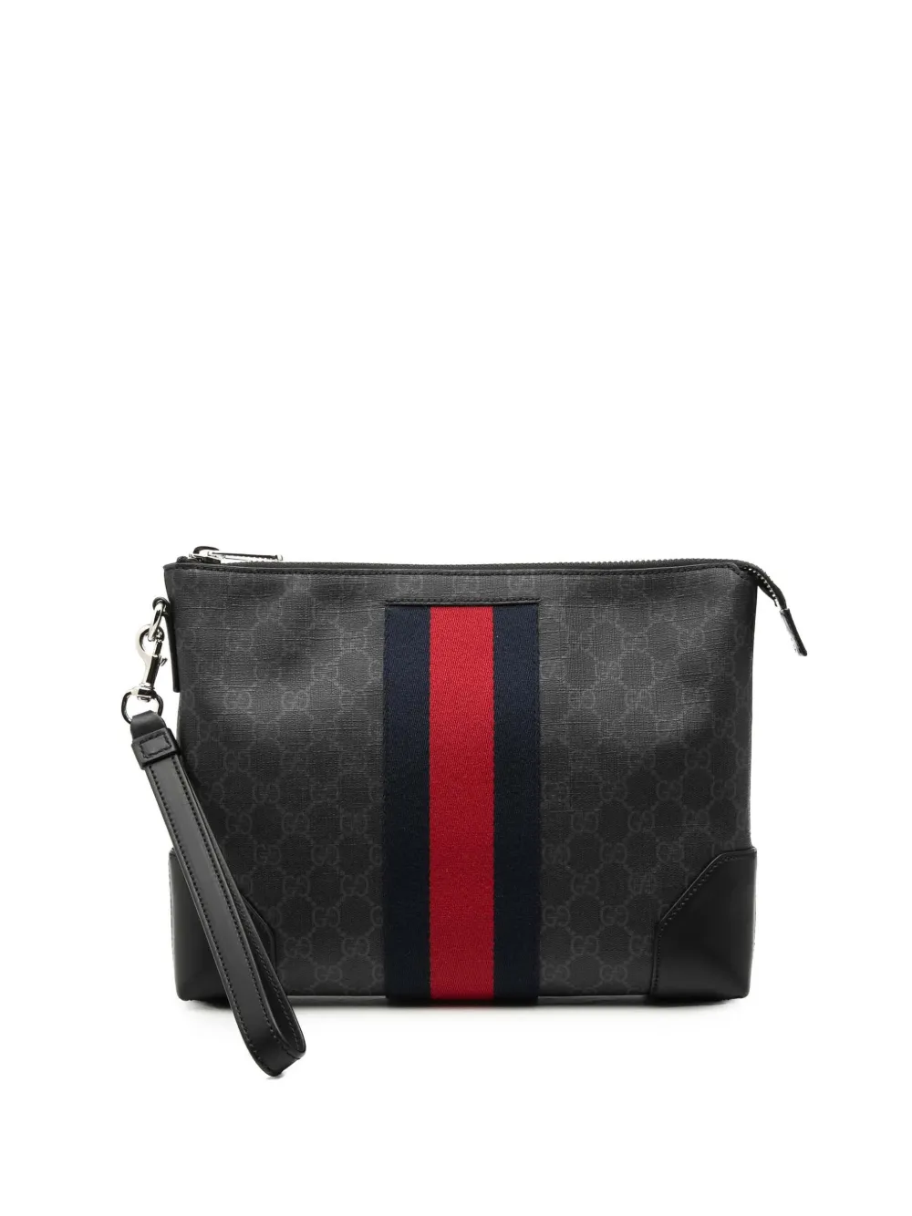 Gucci Pre-Owned 2000-2025 GG Supreme Web Clutch - Schwarz