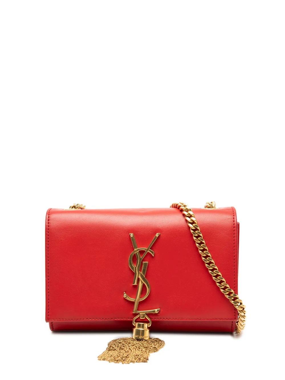 Saint Laurent Pre-Owned 2014 Small Smooth Calfskin Monogram Kate Tassel crossbody bag - Rot