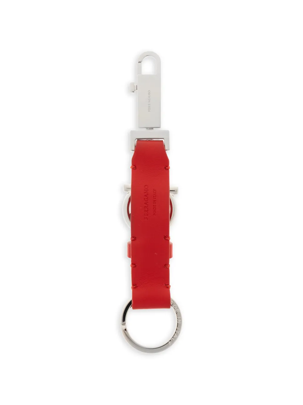 Ferragamo Gancio leather keyring - Rosso
