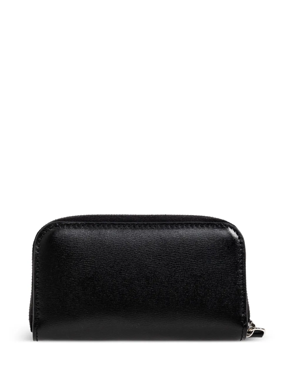 FENDI FF leren mini-portemonnee met logo-plakkaat Zwart