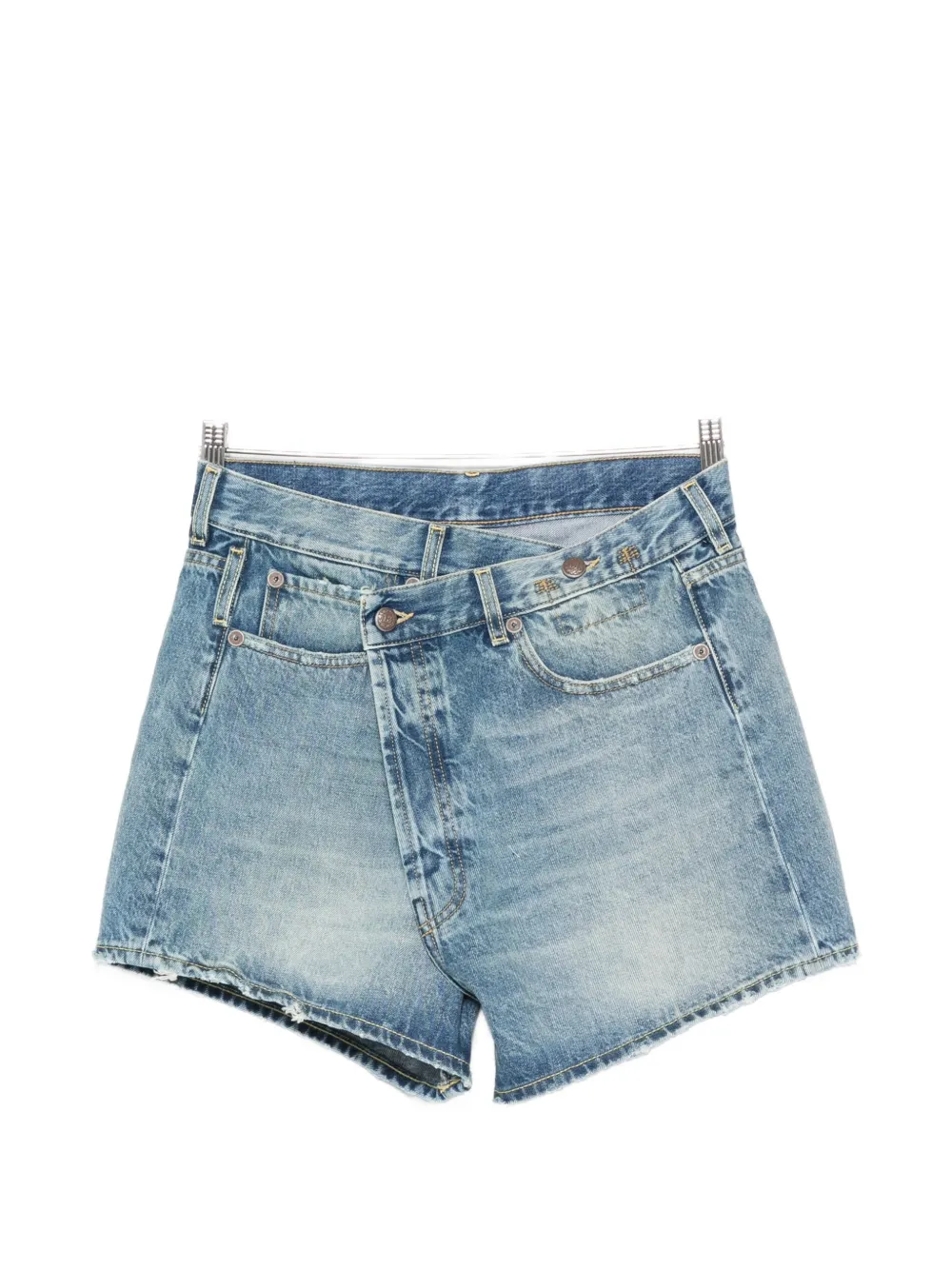 R13 frayed denim shorts - Blu