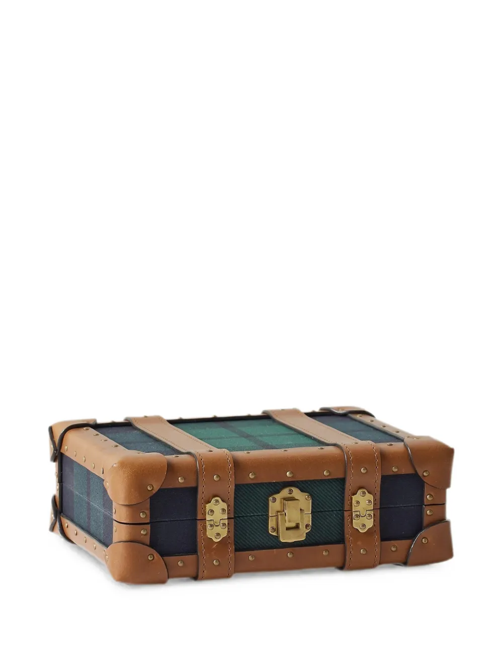 Ralph Lauren Home tartan leather-trim playing card set - Blu