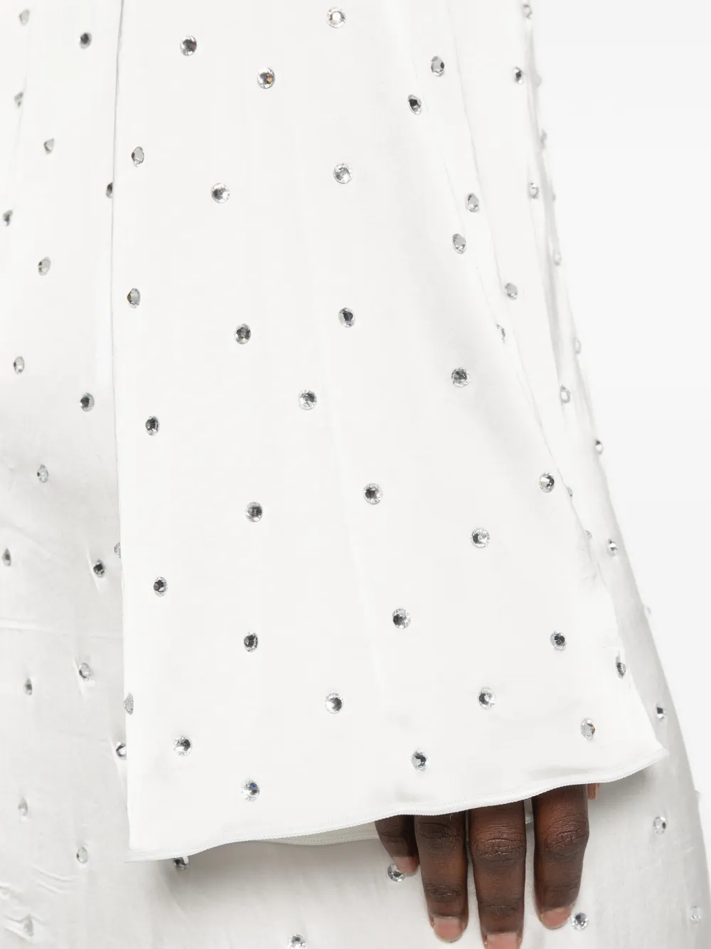 Oséree Maxi-jurk verfraaid met kristallen en ring-detail Wit
