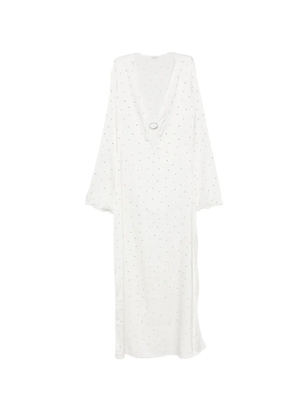 Oséree crystal-embellished ring-detail maxi dress - White
