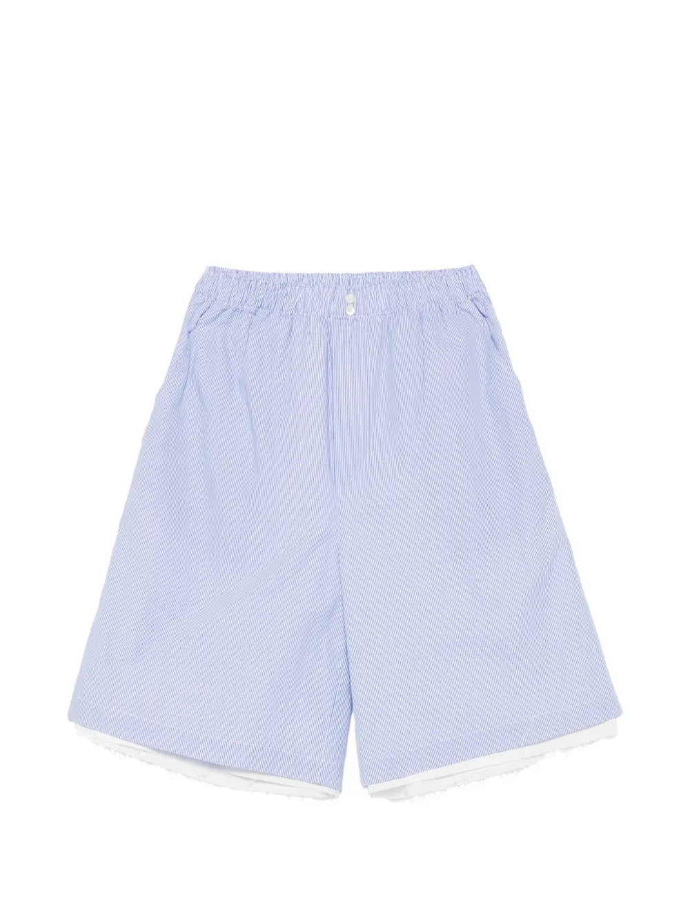 Paura striped raw-cut shorts - Blu