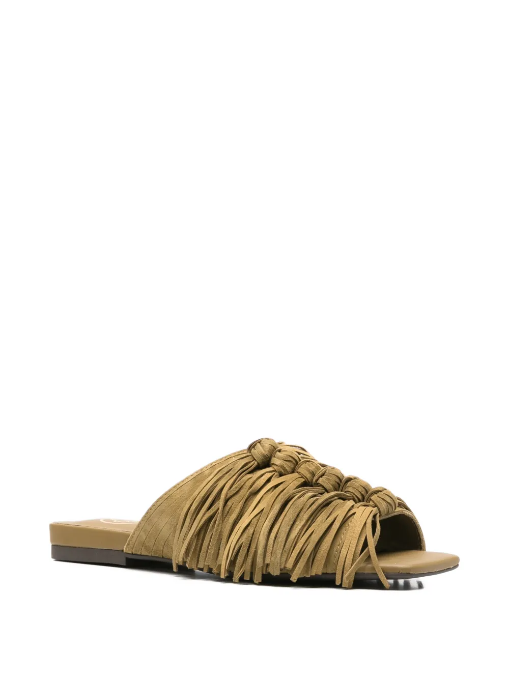 Ash Brigitte knotted fringe sandals Groen