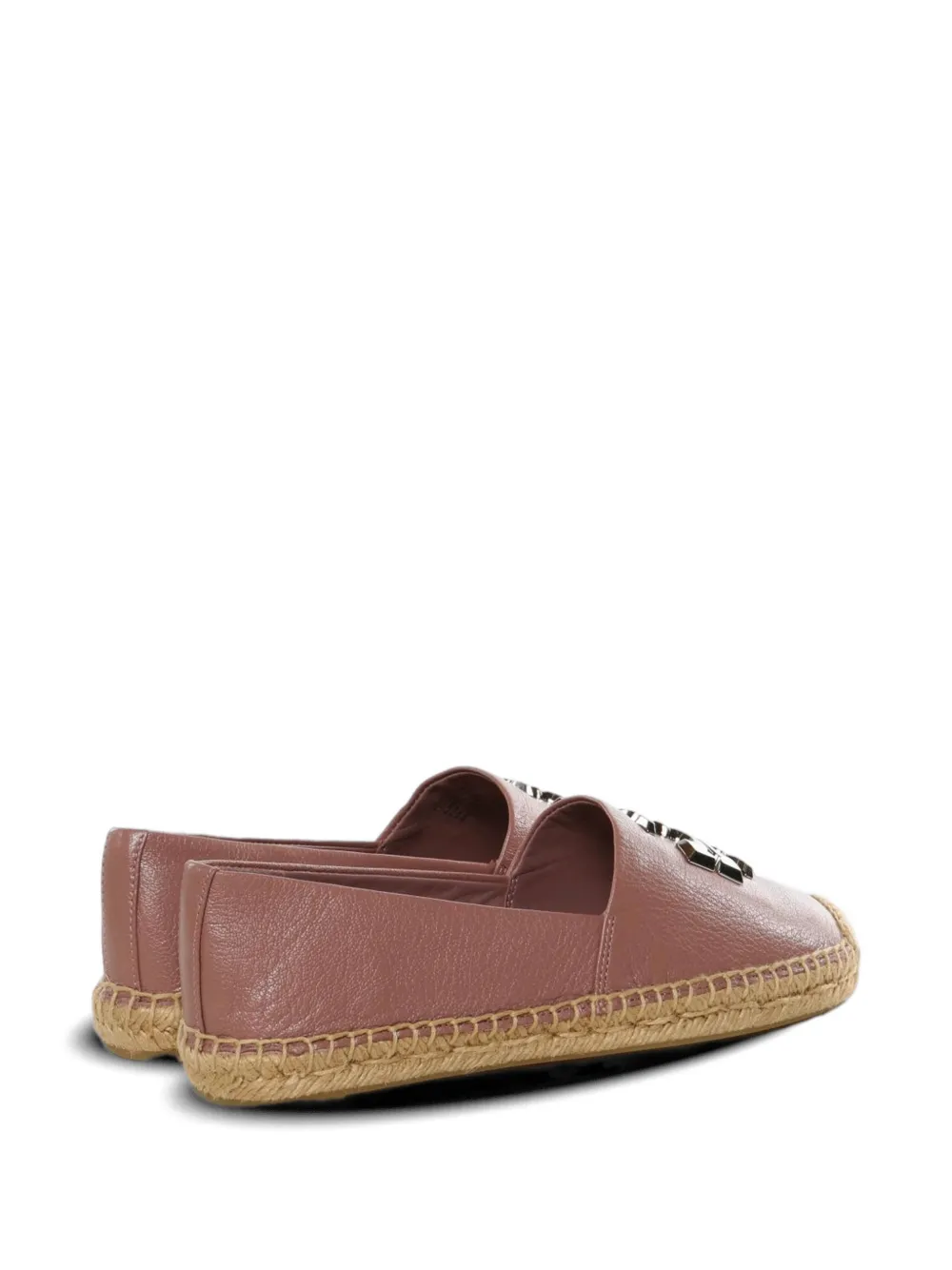 Tory Burch Eleanor logo-plaque flat espadrilles Roze