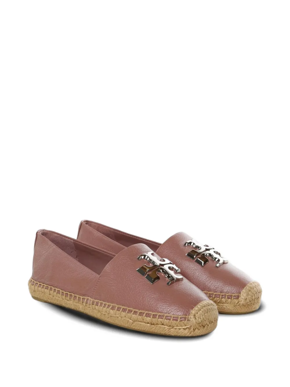 Tory Burch Eleanor logo-plaque flat espadrilles Roze