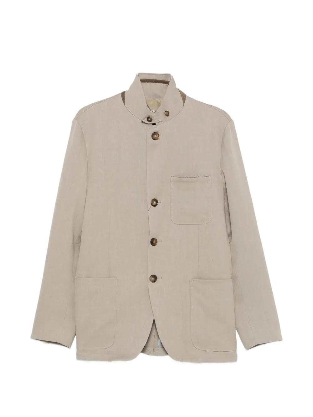Canali high-neck button-fastening jacket - Grau