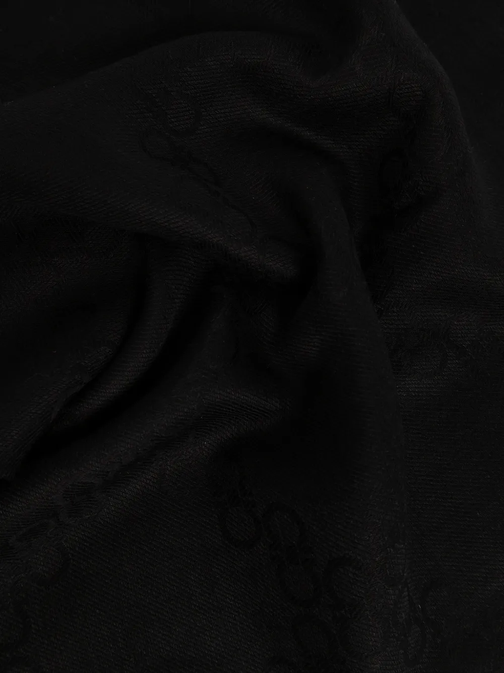 Ferragamo Sjaal met Gancini-monogram en franje Zwart