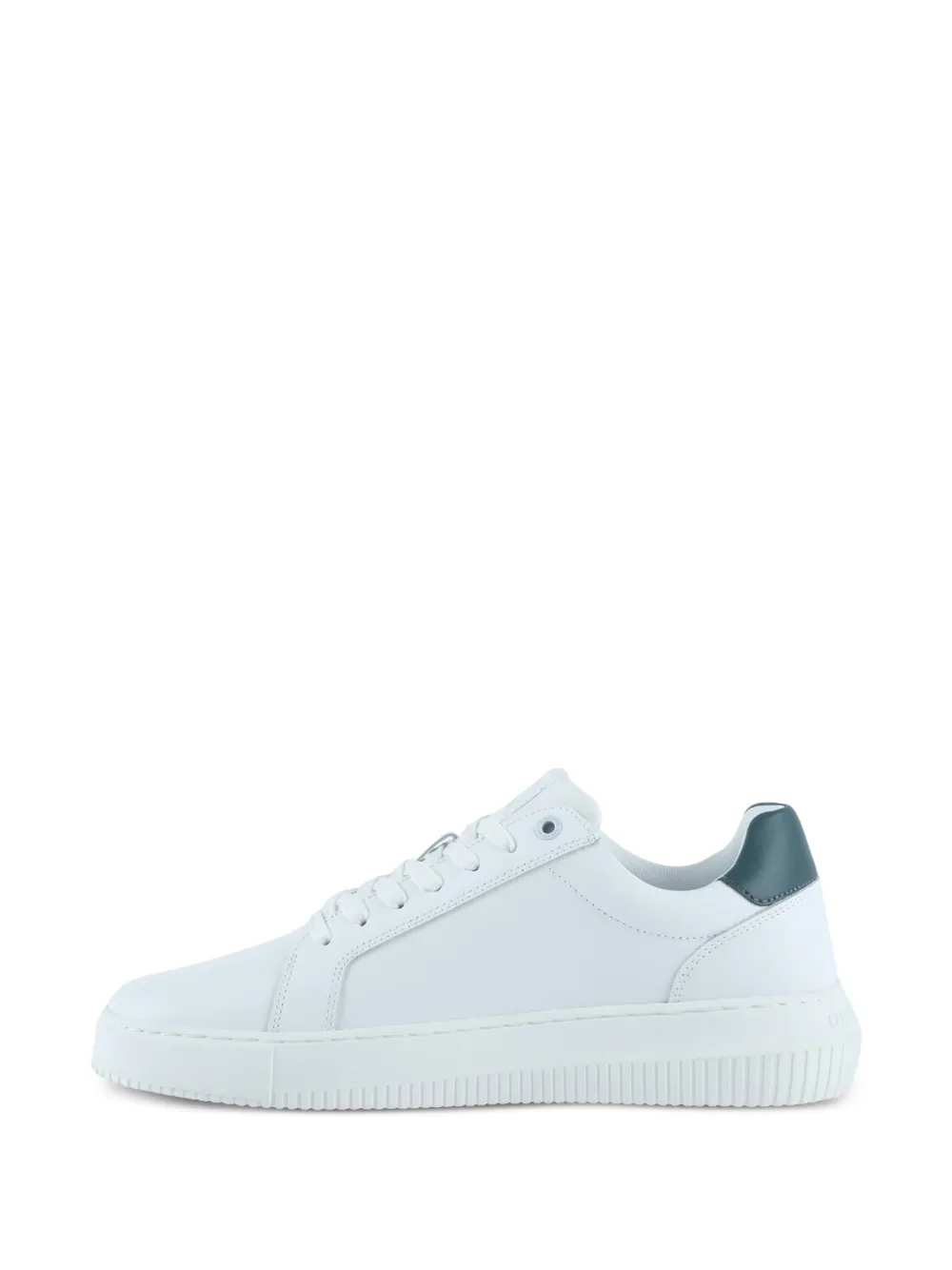 Calvin Klein logo-print leather sneakers Wit