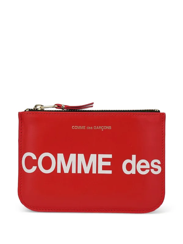 Comme des Garçons Logo-print Leather Wallet in Red