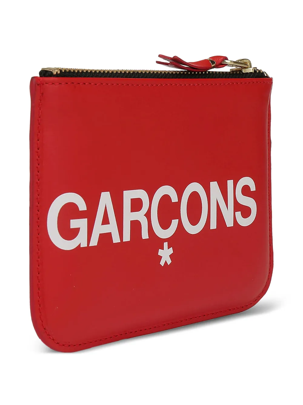 Comme Des Garçons Leren portemonnee met logoprint Rood