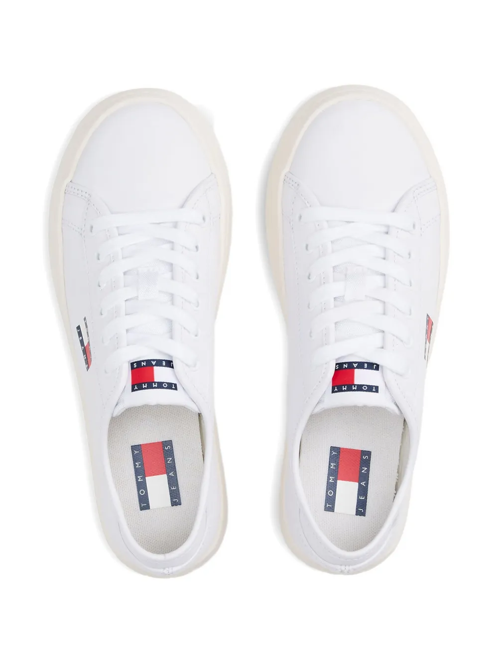 Tommy Hilfiger logo-detail leather sneakers Wit