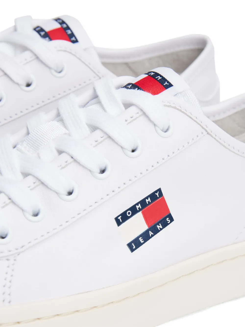 Tommy Hilfiger logo-detail leather sneakers Wit