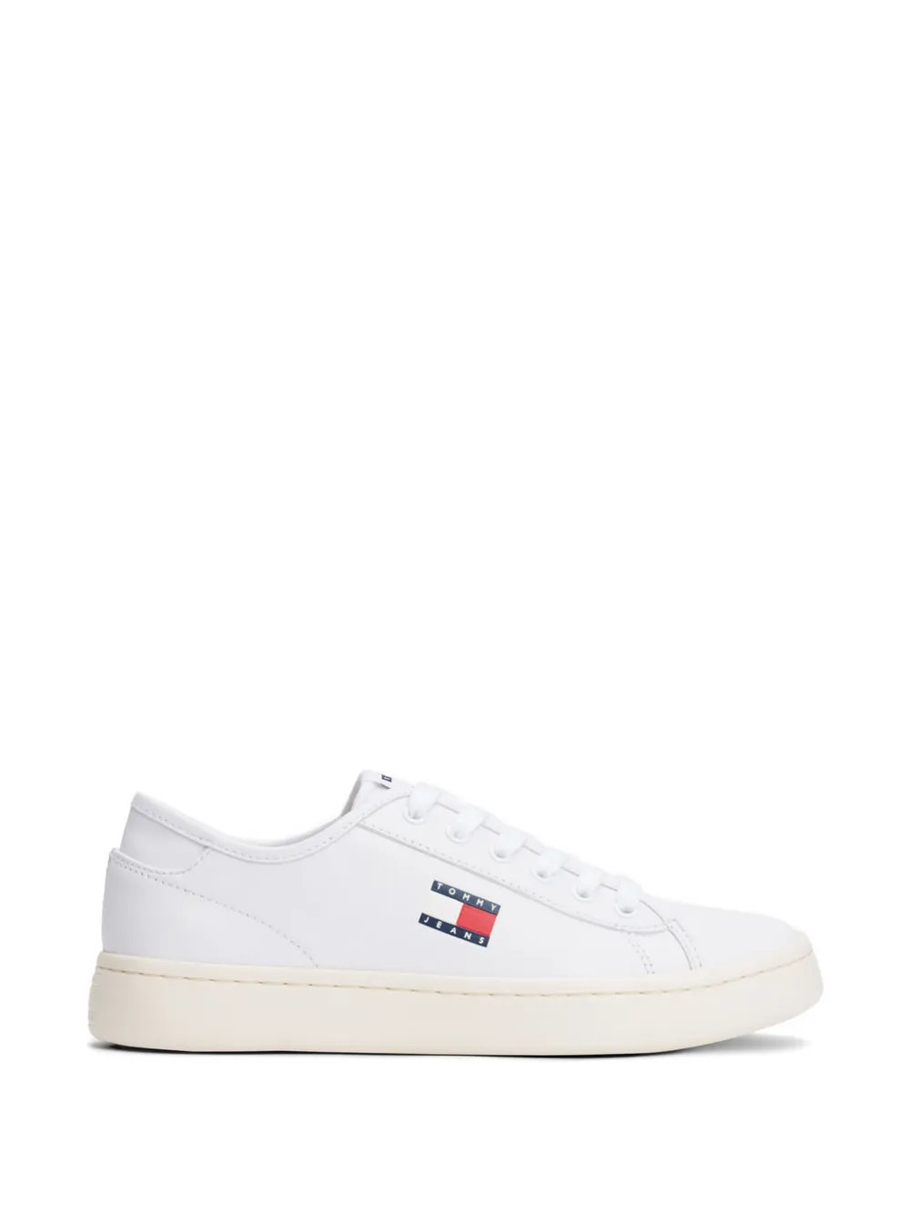 Tommy Hilfiger logo-detail leather sneakers Wit