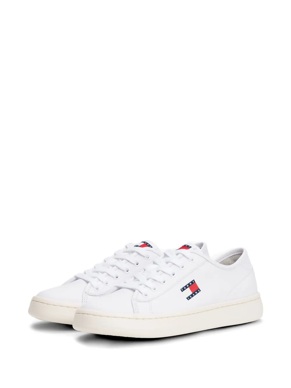 Tommy Hilfiger logo-detail leather sneakers Wit