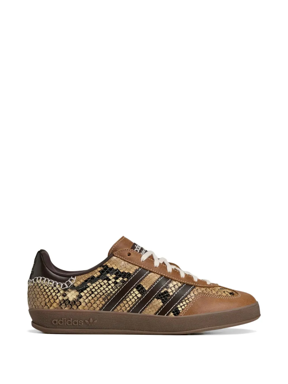 Wales Bonner X Adidas Gazelle Snakeskin-effect Leather Sneakers In Brown