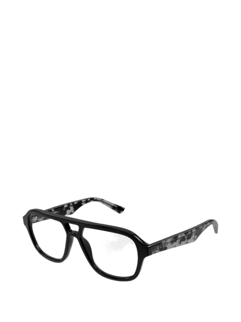 Gucci Eyewear tortoiseshell-effect pilot-frame glasses