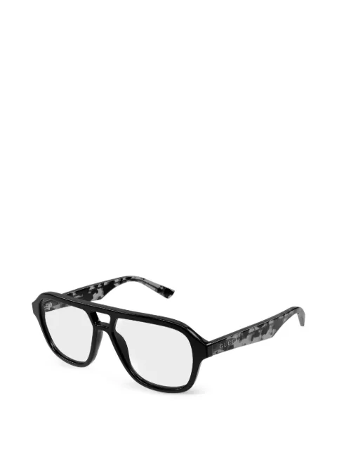 Gucci Eyewear tortoiseshell-effect pilot-frame glasses