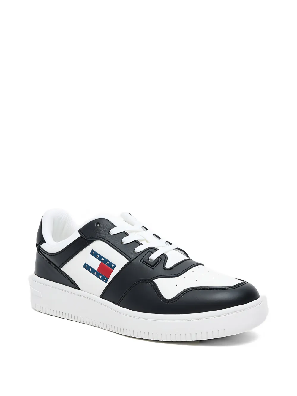 Tommy Hilfiger two-tone logo-patch sneakers Wit