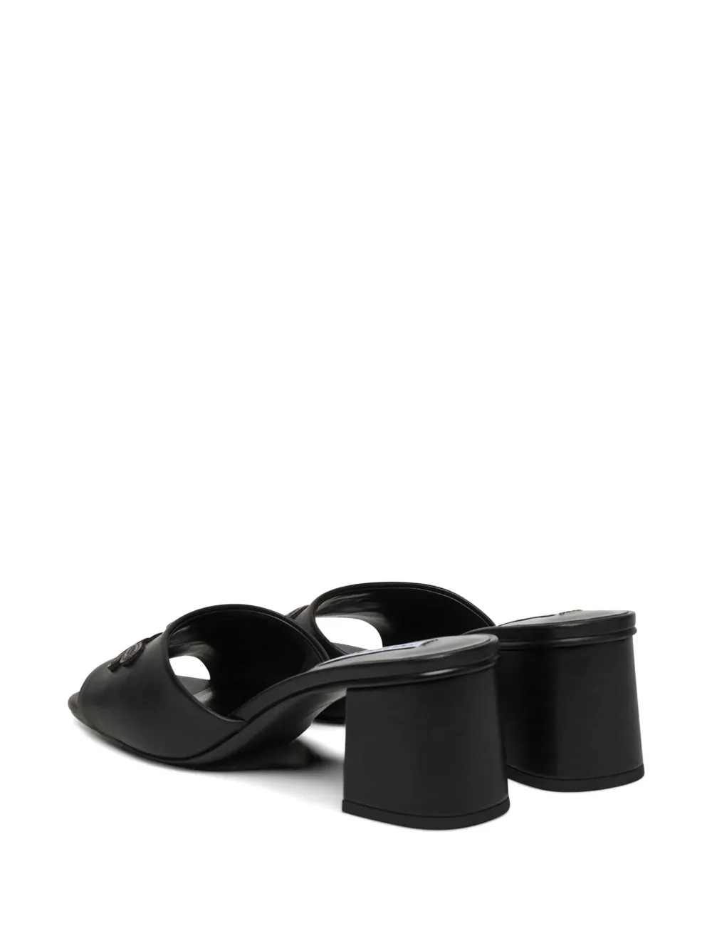 Karl Lagerfeld logo-patch leather sandals Zwart