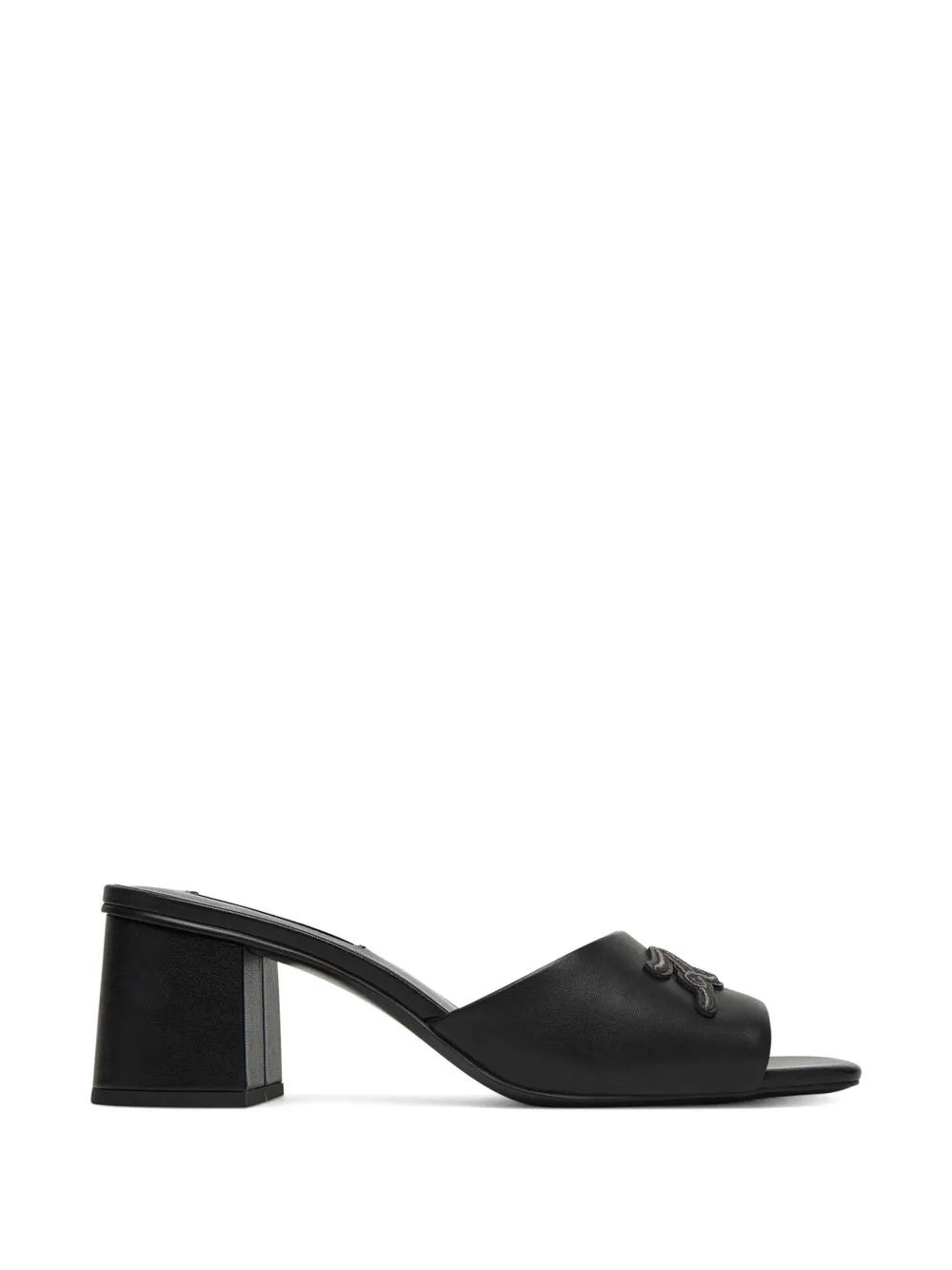 Karl Lagerfeld logo-patch leather sandals Zwart