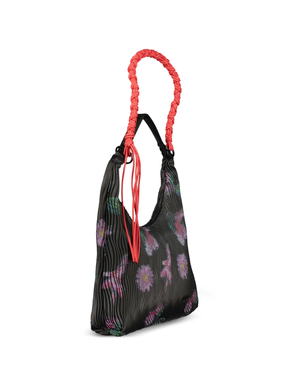 Desigual Plissé shopper met bloemenprint Zwart