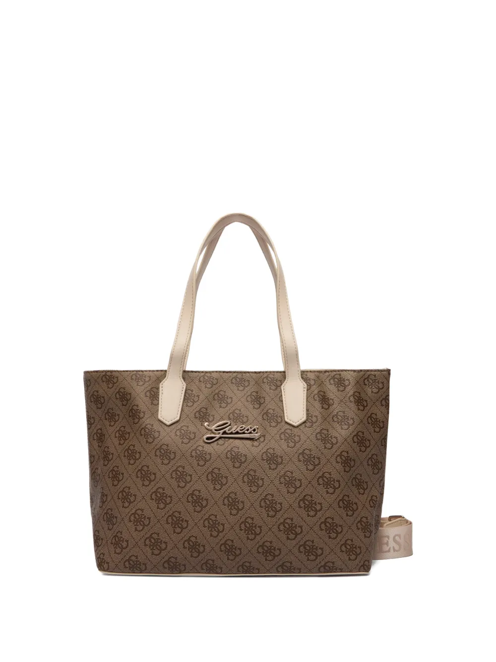 guess kids monogram-pattern logo-plaque tote bag - Marrone